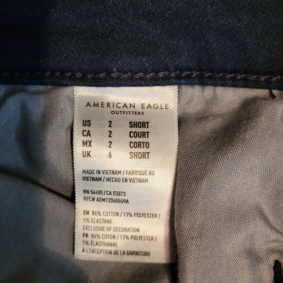 American Eagle Jeans 2 S Jegging Super Hi Rise Super Stretch Dark Wash NWOT - Picture 6 of 11